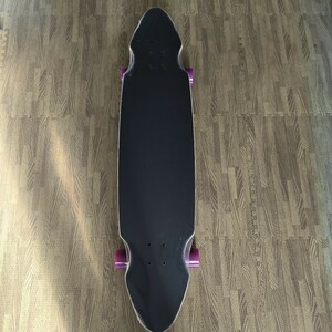★ロングスケートボード☆スケートボード ☆スケボー コンプリート SK034 黒/紫★