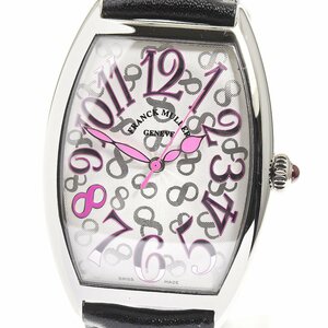 ☆良品【FRANCK MULLER】フランクミュラー トノーカーベックス ピンクーオーキッド 5850B.SC 自動巻き メンズ_702983