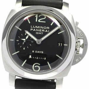  Panerai PANERAI PAM00233ru Minaux ruGMT 8Days small second hand winding men's beautiful goods box * written guarantee attaching ._805115