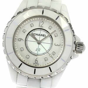 シャネル CHANEL H2422 J12 33ｍｍ 白セラミック 8Pダイヤ クォーツ レディース 良品 保証書付き_804101