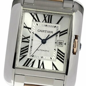 カルティエ CARTIER W5310037 タンクアングレーズLM デイト 自動巻き ボーイズ 良品 _792341