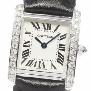 カルティエ CARTIER WE100231 タンクフランセーズSM K18WG ダイヤベゼル クォーツ レディース _805534