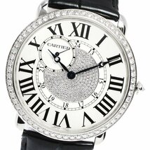 カルティエ CARTIER WR007004 ロンドルイ K18WG ダイヤベゼル 手巻き メンズ 美品 _808807_画像1