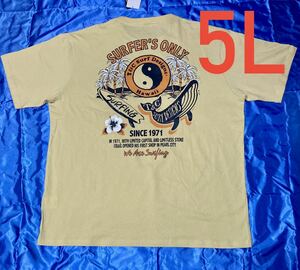 T&C surf 淡黄色 半袖Tシャツ メンズ大きいサイズ 5L