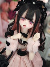 【ぐるぐる】DDH-10 SW肌 ドルフィードリーム MDD Dollfie Dream カスタムヘッド + 碁石アイ2種 + 舌パーツ パテ盛り ※小難あり_画像8