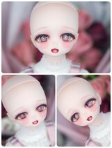 【ぐるぐる】DDH-27 SW肌 ドルフィードリーム MDD Dollfie Dream カスタムヘッド + 碁石アイ2種 + 舌パーツ パテ盛り ※小難あり_画像10