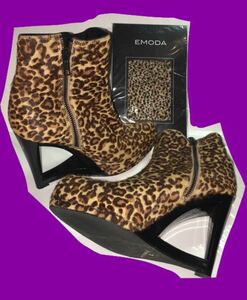 EMODA* emo da* animal, leopard print, is lako boots, size L*used beautiful goods * extra . Leopard stockings 