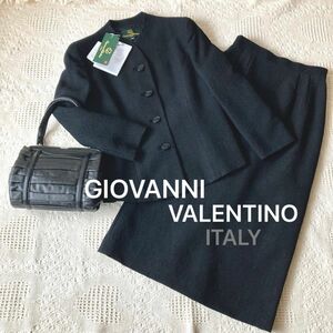 タグ付 ジョバンニ・バレンチノ ブラックフォーマル 9号 スカートスーツ 黒 フォーマル スーツ