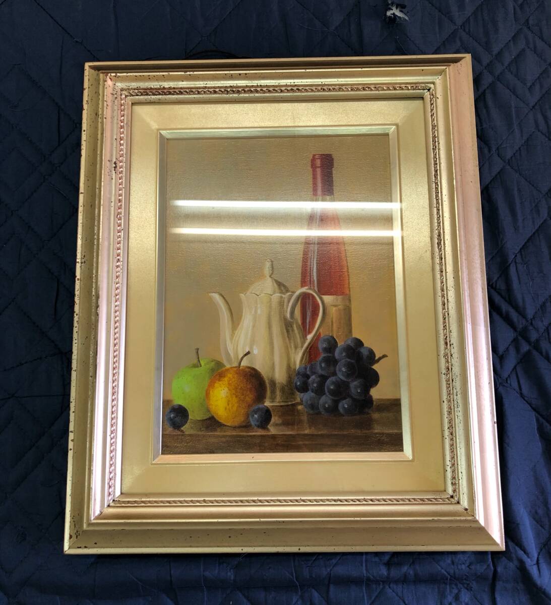 Marco de fotos Fruta Vino Arte Bellas artes Interior Marco Objeto Panel Fruta Decoración Estilo occidental 240118-115, Obra de arte, Cuadro, otros