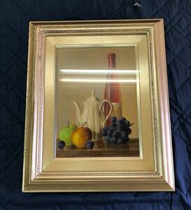 Art hand Auction Cadre photo Fruits Vin Art Beaux-arts Cadre intérieur Objet Panneau Fruits Décoration Style occidental 240118-115, Ouvrages d'art, Peinture, autres