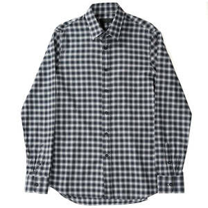 [ 2017 PRADA on blur check long sleeve men's Prada cotton ]UCM673 size 40 15 3/4