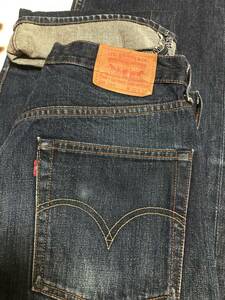 ■　1円スタート　売り切り　Levis　504　革パッチ　濃紺　美中古　　　　W32