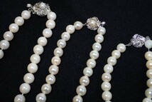 3255[M]豪華♪◆パール 真珠◆ネックレス/アクセサリー/重量 約280g/留め具 SILVER刻印有/まとめて 10点セット♪_画像2