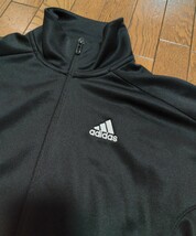 即決価格 訳アリ adidas アディダス トラックジャケット Sサイズ ジャケット ジャージ ADIDAS ジャージ上 黒 トラックトップ_画像4