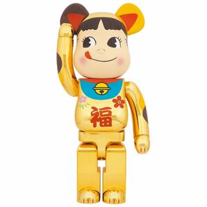 BE@RBRICK ベアブリック 招き猫 ペコちゃん 福 金メッキ 1000％ メディコムトイ