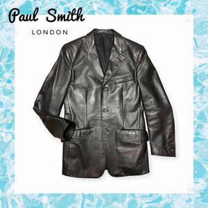 【Paul Smith 】ポールスミス　レザージャケット　　 ブラック テーラードジャケット S