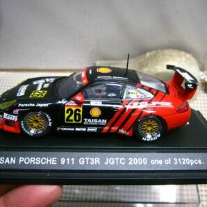 ・送料350円●ミニカー 現状●エブロ 1/43●TAISAN PORSCHE 911 GT3R JGTC 2000 ポルシェ●レーシングカーコレクション183の画像3