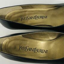 ★● YVES SAINT LAURENT イブサンローラン パンプス ブラック 黒 351/2 22.5cm ヒール フォーマル ゴールド ブランド シューズ 靴 YSL_画像4