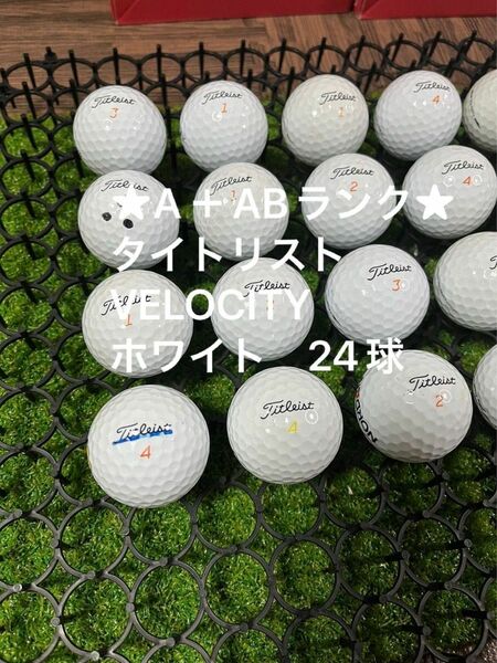 ★A＋ABランク★タイトリスト　VELOCITY ホワイト　24球 ロストボール