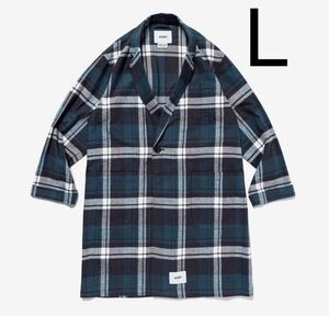 24ss WTAPS / GOWN / COAT / COTTON. FLANNEL. TEXTILE GREEN Lサイズ ガウン コート フランネル グリーン