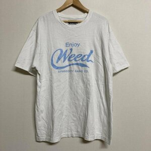 古着 BUDS POOL / バッズプール　ENJOY WEED ロゴプリント ショートスリーブ Tシャツ Tシャツ Tシャツ L 白 / ホワイト