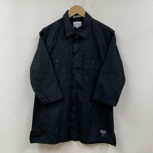 クライミー シャツ shirt ショートスリーブ 五分袖 半袖 ボタン 無地 ポケット シャツ、ブラウス シャツ、ブラウス XL 黒 / ブラック