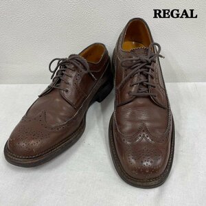 リーガル REGAl ウィングチップ レザー シューズ レースアップ 革靴 24EE 革靴 24.0cm 茶 / ブラウン 無地