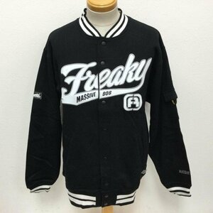 古着 FREAKY MASSIVE フリーキー マッシブ 90's デカロゴワッペン スウェット スタジャン 裏起毛 ストリート HIP HOP 609 L