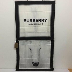  Burberry шелк 100% длинный шарф monta-ju лошадь * Logo принт SILK OBLONG бирка * с ящиком палантин палантин -