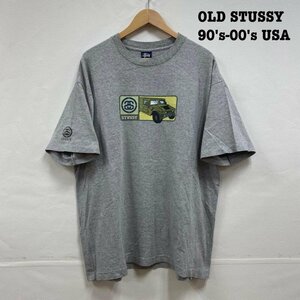 ステューシー OLD STUSSY 紺タグ 90's後期~00's USA製 シングルステッチ XL Tシャツ Tシャツ XL 灰 / グレー ロゴ、文字 X プリント