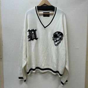 古着 UNKNOWN LONDON × HCW Heaven Can Wait コラボ Vネック ニット スカル アンノウンロンドン ニット、セーター ニット、セーター XL