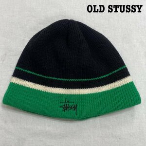 ステューシー OLD STUSSY 90’s ニットキャップ ビーニー USA製 帽子 帽子 - 黒 / ブラック X 緑 / グリーン X 白 / ホワイト