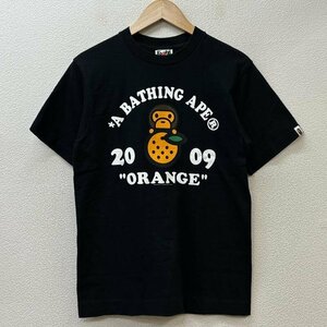 アベイシングエイプ BAPE ベイプ 2009 ORANGE オレンジ ロゴ プリント クルーネック Tシャツ Tシャツ S 黒 / ブラック