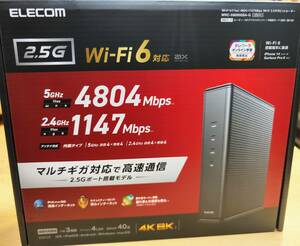 ELECOM WRC-X6000QS-G [グレー] WiFiルーター 無線LAN Wi-Fi6 4804+1147Mbps IPv6(IPoE)対応 有線2.5Gbpsセキュリティ搭載 使用約2週間