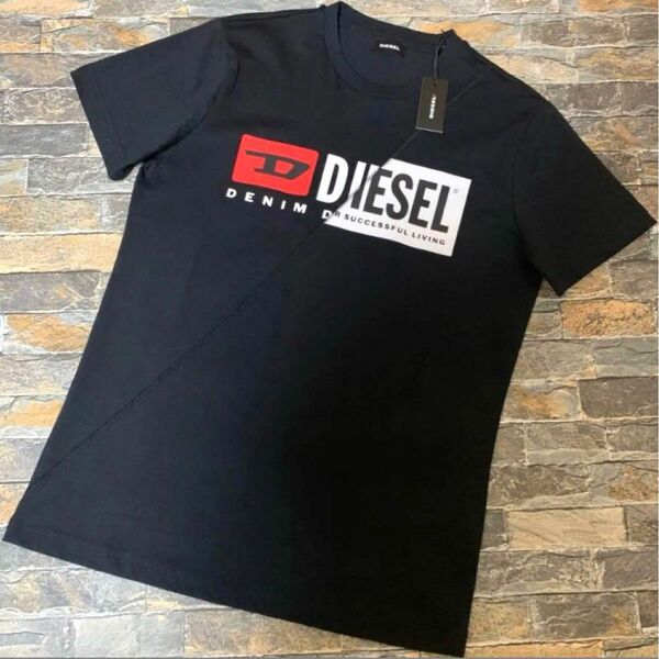 【新品】DIESEL ディーゼル／クルーネック Wアイコンロゴ Tシャツ カットソー 半袖 Mサイズ