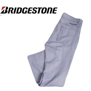 特大サイズ 極美品 BRIDGESTONE GOLF 極上ストレッチ 弾力○ 千鳥総柄 ゴルフパンツ スラックス メンズ ブリヂストン ゴルフウェア 240343