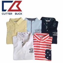 新品同様と極美品 福袋 豪華5点 CUTTER&BUCK 吸水速乾 ストレッチ 半袖ポロシャツ メンズM カッター&バッグ ゴルフウェア デサント 2403152_画像1