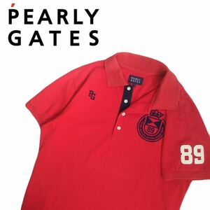 特大サイズ 美品 最高級 PEARLY GATES 吸水速乾 ストレッチ 鹿の子 半袖ポロシャツ メンズ7 パーリーゲイツ ゴルフウェア 日本製 2403213