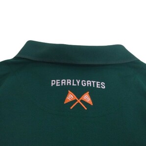 極美品 近年新作 豪華刺繍 ビッグロゴ PEARLY GATES ストレッチ 鹿の子 半袖ポロシャツ メンズ5 パーリーゲイツ ゴルフウェア 日本製240385の画像5