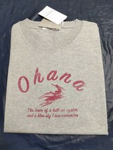 Ｌ寸・半袖新品／ohanaプリントTシャツ●杢グレー_画像2