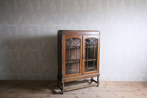  Britain antique * old tree book case cabinet b/ wooden bookcase / glass cupboard / display shelf / storage / store furniture / display shelves / England Vintage furniture 
