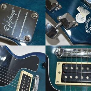 47C 【佐川ラージ220着払い】【中古品】 Epiphone レスポールJr. ボルトオン サンバースト ブルーバースト エレキギター 本体 ソフトケースの画像6