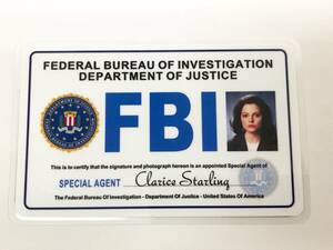 ☆ アメリカ 人気 サイコスリラー系 映画 羊たちの沈黙 クラリス スターリング ジョディ フォスターさん FBI ヨコ型 IDカード Y01 ☆