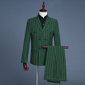  new work green ( green ) new goods unused men's suit set 3 point setup outer garment trousers the best S M L-XXL Mai pcs costume chairmanship .. presentation costume 