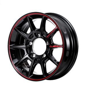 ホイール単品 1本 RMP RACING R25 Plus ブラック/リムレッドライン 16インチ 5.5J+20 5H-139.7