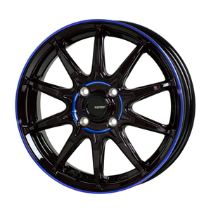 ホイール単品 1本 G.Speed P-05R ブラック+ブルークリア 14インチ 4.5J+45 4H-100