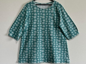 SELF＋SERVICE★レディース◇オーガニック小花柄 長袖 カットソー/Tシャツ [No.45074] L グリーン 新同 ＊七分袖