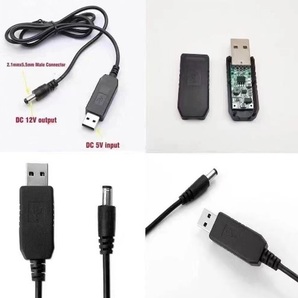 USB 昇圧ケーブル 送料120円 USB‐DC USB5v-DC12v 5.5-2.1mm 5v‐12v （昇圧コード DC‐DC 変換ケーブル 昇圧モジュール,(1)の画像3
