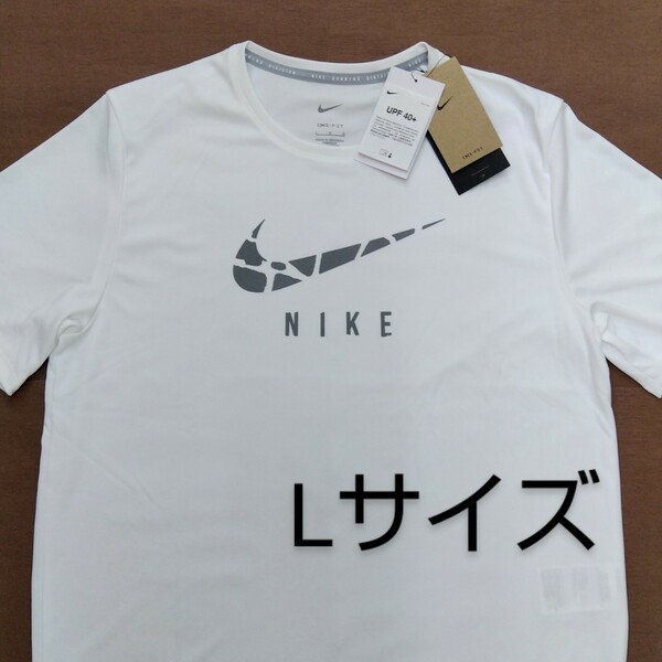 [新品] NIKE ナイキ Tシャツ ドライフィットTシャツ ビッグスウッシュ NIKEロゴ 吸汗速乾 DRI-FIT ランニング/ジム/トレーニング Lサイズ