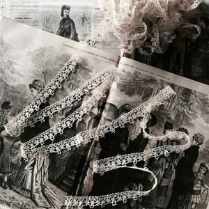 19世紀 フランスアンティーク 2x100cm リネン Le Puy en Velay 蔓薔薇と蜘蛛の巣によるボビンレースb ル・ピュイ ハンドメイド ドール 麻